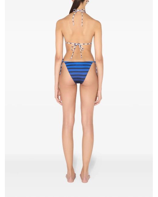 Jean Paul Gaultier Blue Marinière Print Bikini Bottom