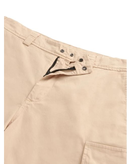 Woolrich Natural Gabardine Cargo Shorts for men