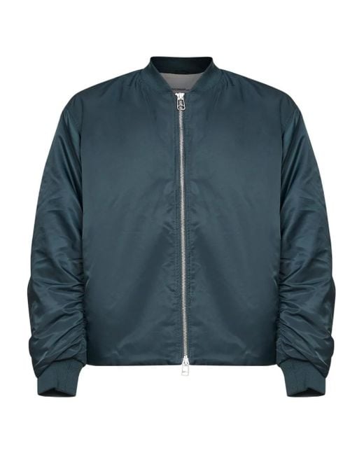 Oamc Peacemaker Blue Minimal Bomber Jacket for men