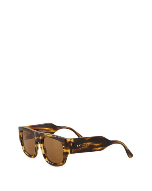 Gucci Brown Tortoiseshell-Pattern Sunglasses