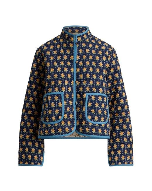 Polo Ralph Lauren Black Ari Floral-Print Quilted Cotton Jacket