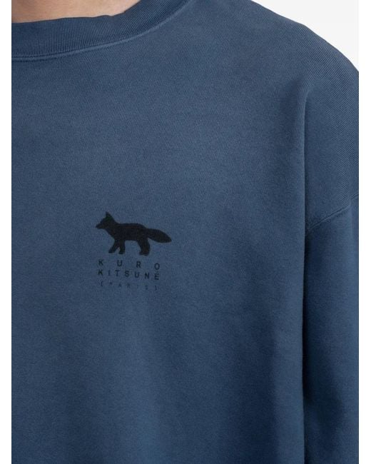 Maison Kitsuné Blue X Kuro Sunfaded Fox Sweatshirt for men
