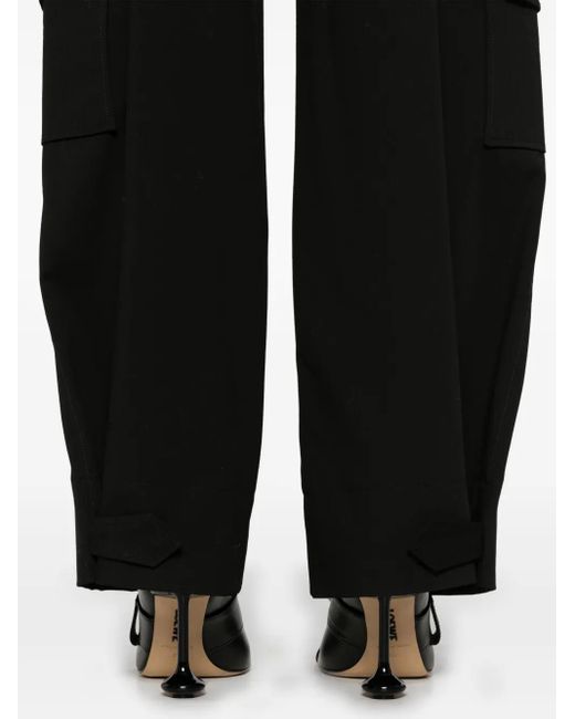 Ganni Black Twill Cargo Trousers