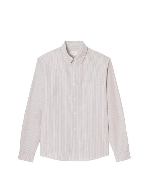 A.P.C. White Striped Button-Down Shirt for men