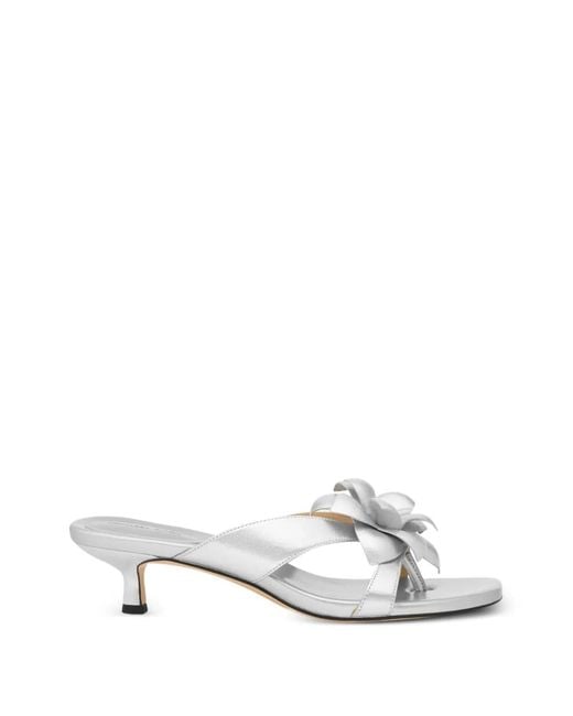 MICHAEL Michael Kors White Jacie Floral-Appliqué Sandals