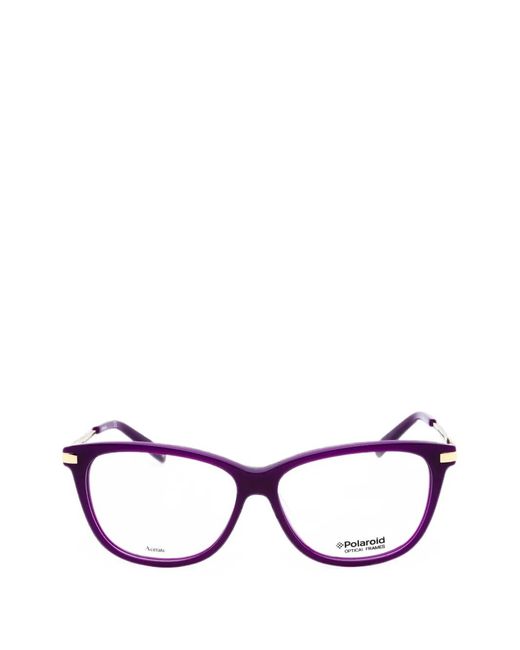 Polaroid Purple Rectangle-Frame Glasses