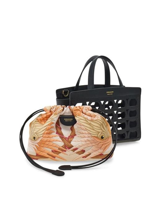 Ferragamo Black Mini Tote Bag