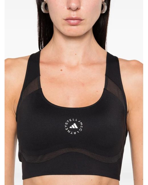 Adidas By Stella McCartney Black Sport-Bh Mit Racerback