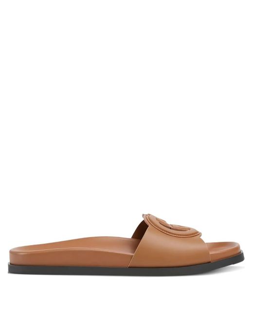 Sandalias Interlocking G Gucci de color Brown
