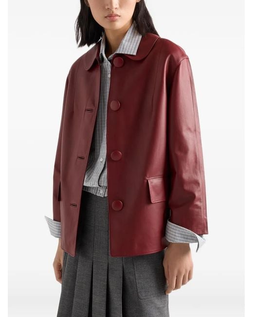 Prada Nappa Leer Jack in het Red