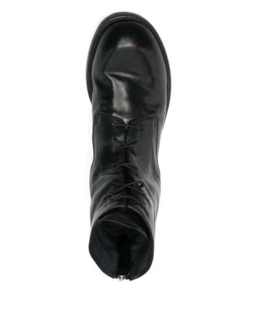 Officine Creative Black Diary 010 Lace-Up Zip Boots for men