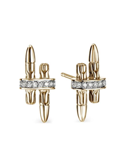 John Hardy Metallic 14K Spear Stud Diamond Earrings