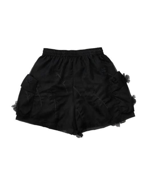Simone Rocha Black Carnation Cargo Shorts for men