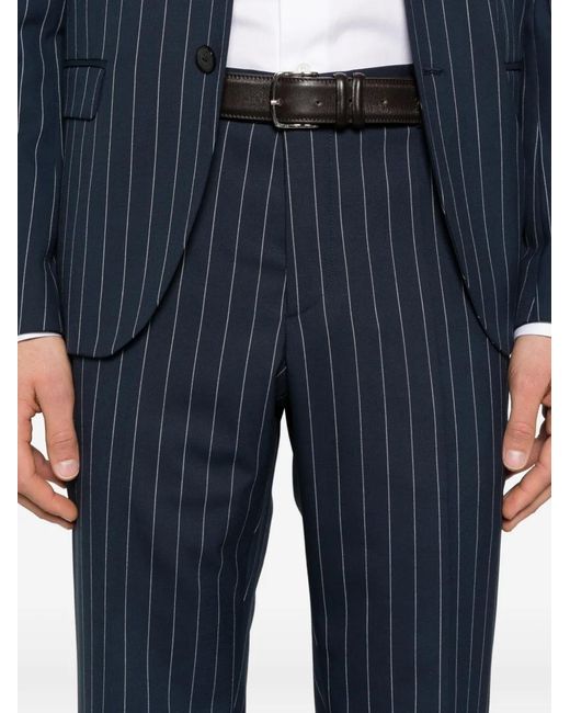 Manuel Ritz Blue Buttoned Striped Suit for men