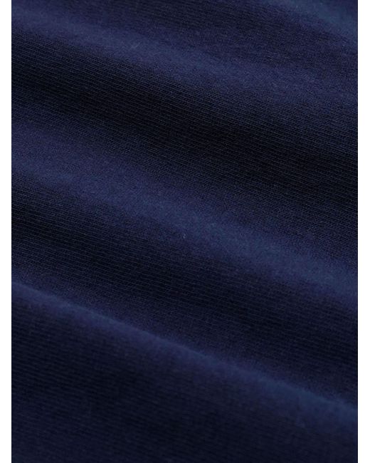 Sporty & Rich Blue Emblem Ringer Cotton T-shirt