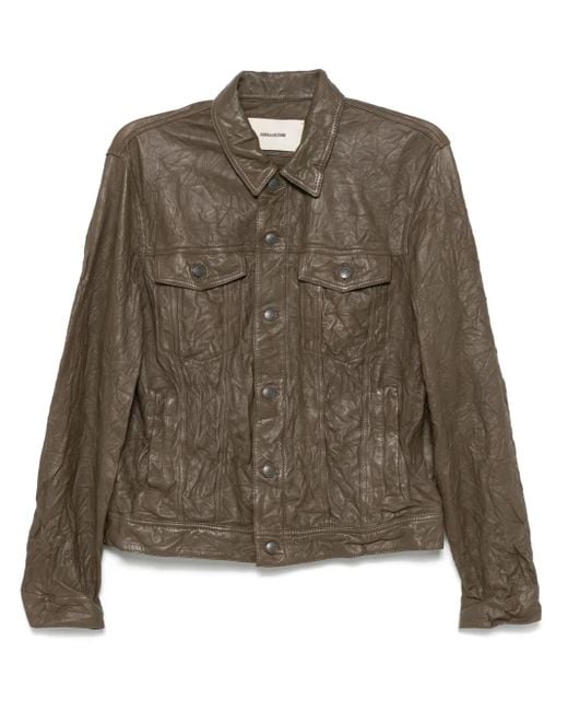 Giacca Con Effetto Stropicciato di Zadig & Voltaire in Brown da Uomo