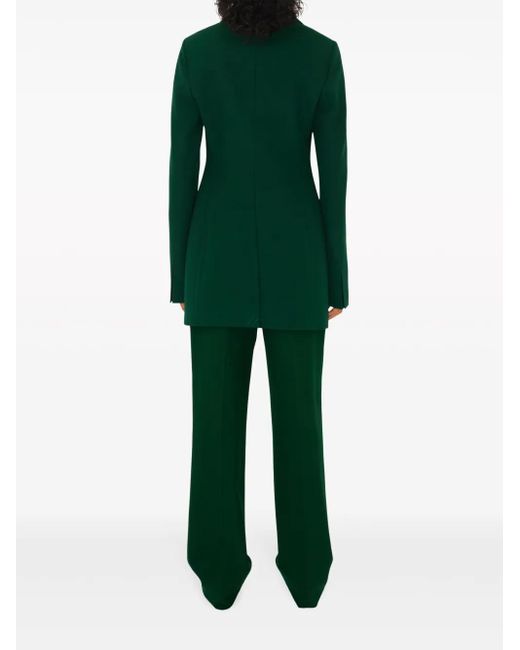 Burberry Green Tailored-Cut Wool Trousers