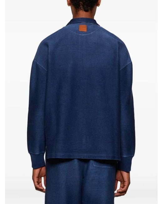 Loewe Blue Long-Sleeve Polo Shirt for men