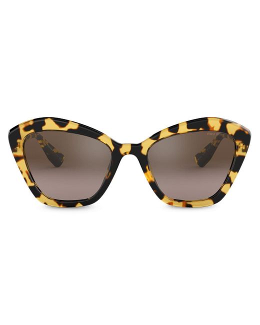 Miu Miu Brown Oversized Cat-eye Sunglasses