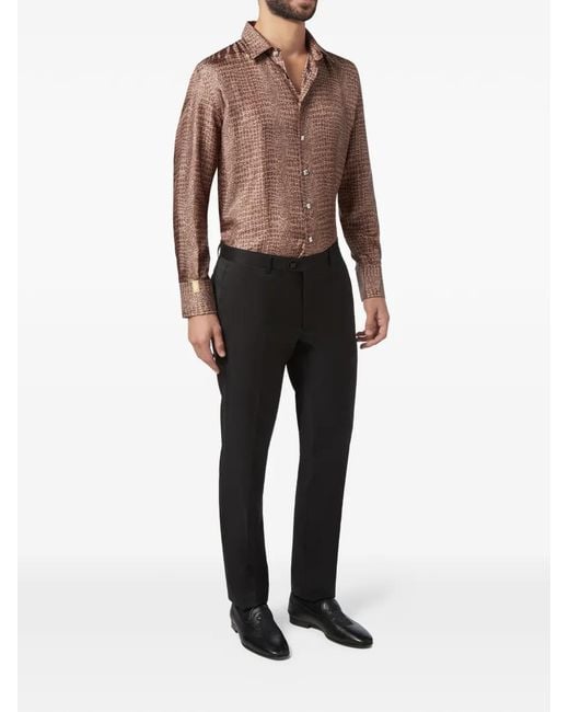 Billionaire Brown Blouse À Imprimé Peau De Serpent for men
