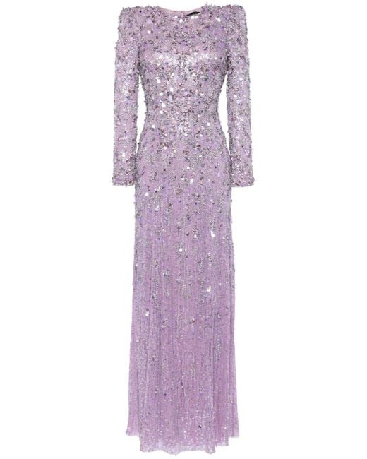 Jenny Packham Aurora スパンコール ドレス Purple