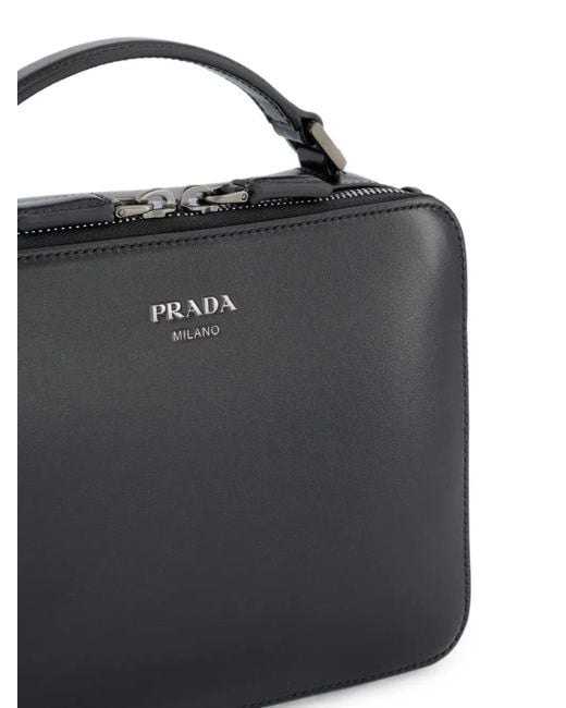 Prada Black Brique Leather Bag for men