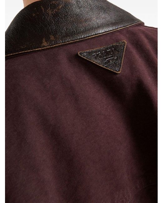 Prada Purple Single-breasted Canvas Jacket