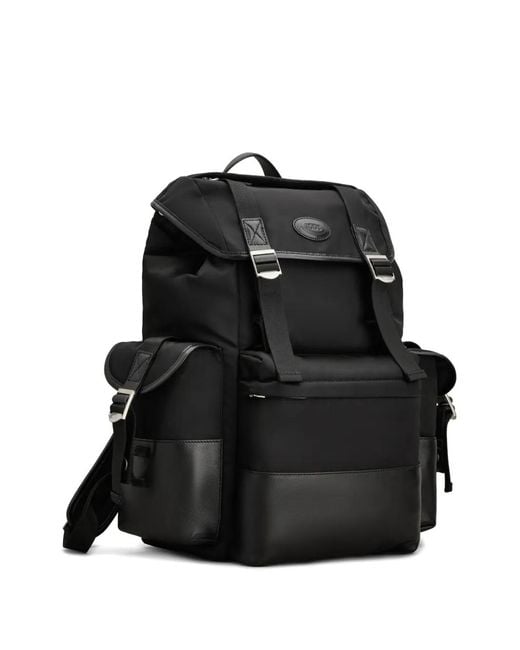 Tod's Black Buckle-Strap Backpack for men