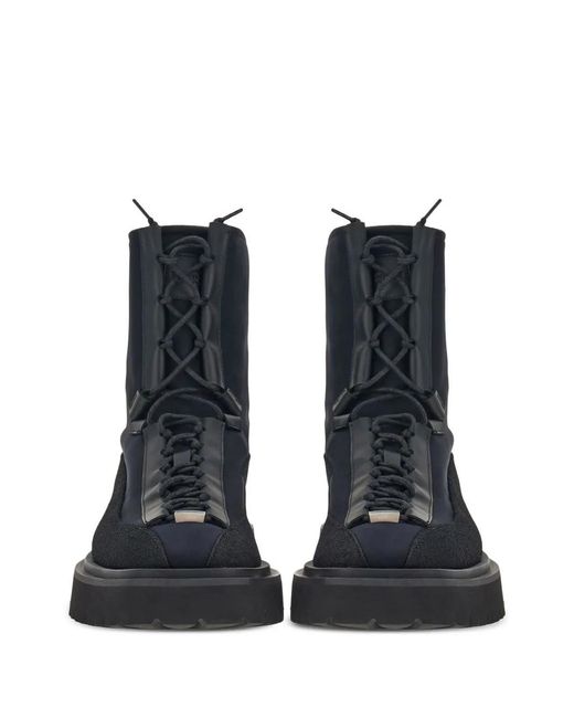 Ferragamo Blue Lace-Up Combat Boots for men
