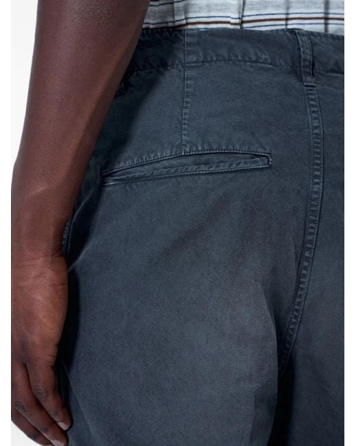 Visvim Blue Distressed Frayed-Hem Shorts for men