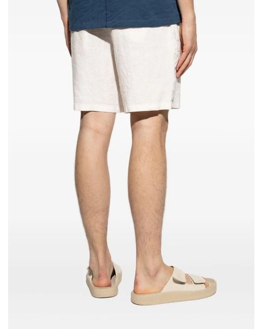 Rag & Bone White Linen Shorts for men