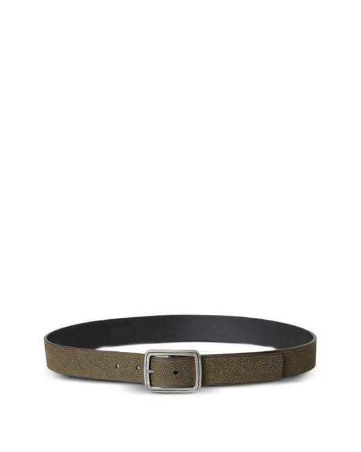 Etro White Reversible Leather Belt With Engraved Motif for men