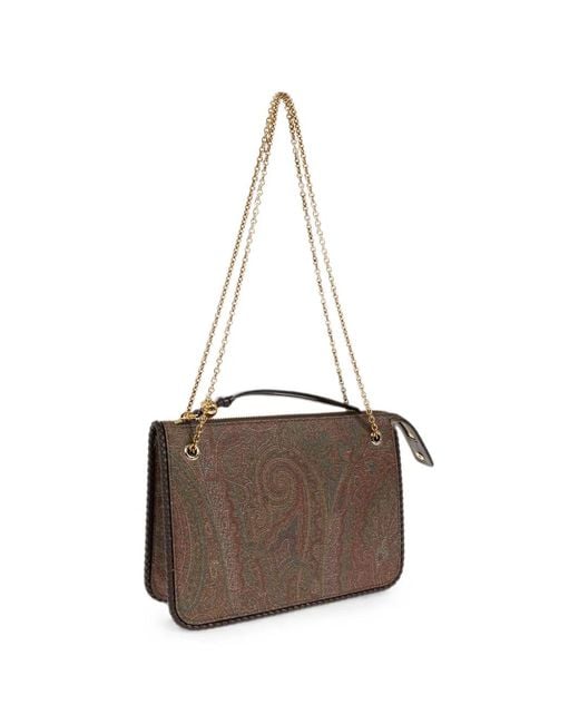 Etro Brown Arnica Paisley-Print Shoulder Bag