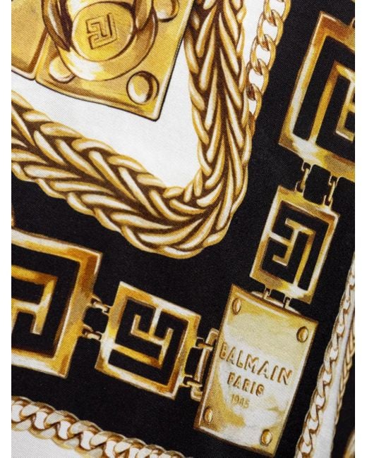 Balmain Black Chain-Print Shorts for men