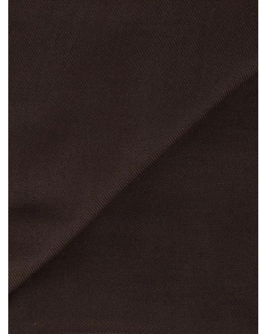 Emporio Armani Black Eagle-Embellished Fringed Scarf for men