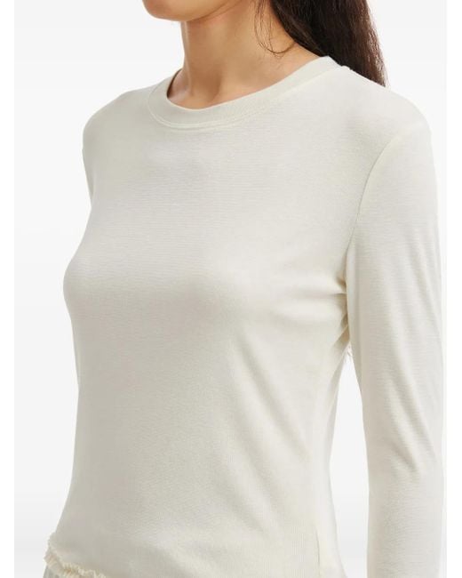Mini Cream White Ruffled T-Shirt