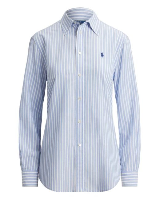 Polo Ralph Lauren Blue Pointed Collar Long Sleeve Shirt