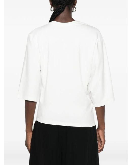 ELEH White Drapierter Pullover
