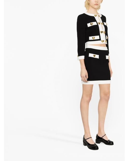 Moschino Black Heart-Embellished Cropped Jacket