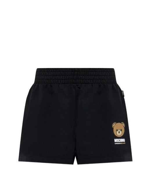 Moschino Black Teddy Bear-Logo Shorts