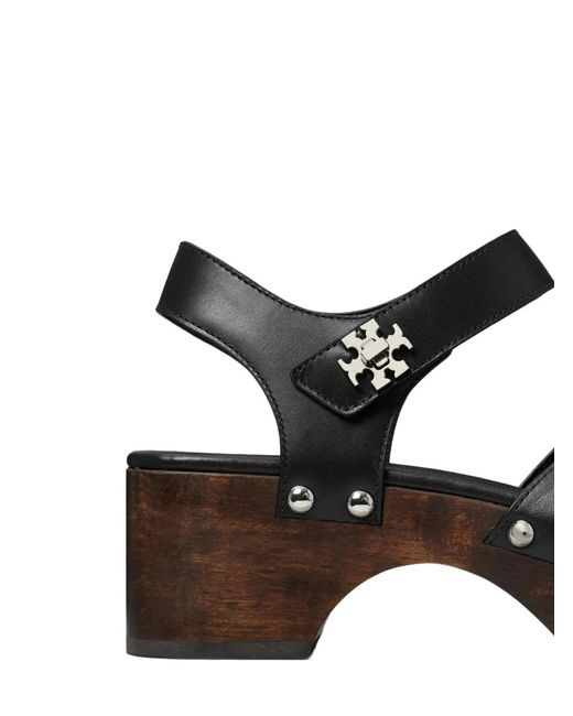 Tory Burch Black Turnlock Clogs