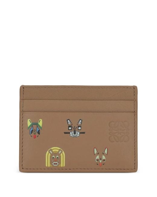 Loewe Brown Leather Credit Card Case