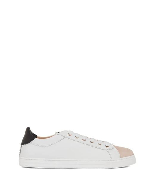 Agl Attilio Giusti Leombruni White Sade Panelled Sneakers