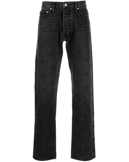 Rhude Denim All-over Embroidered-logo Jeans in Black for Men | Lyst UK