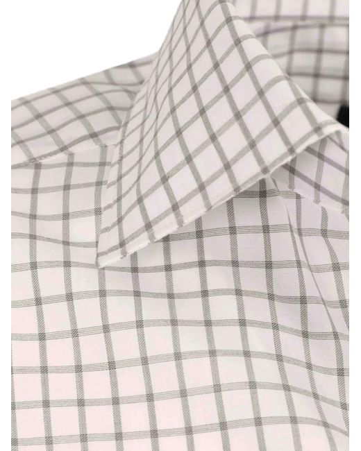 Zegna White Chemise À Carreaux for men