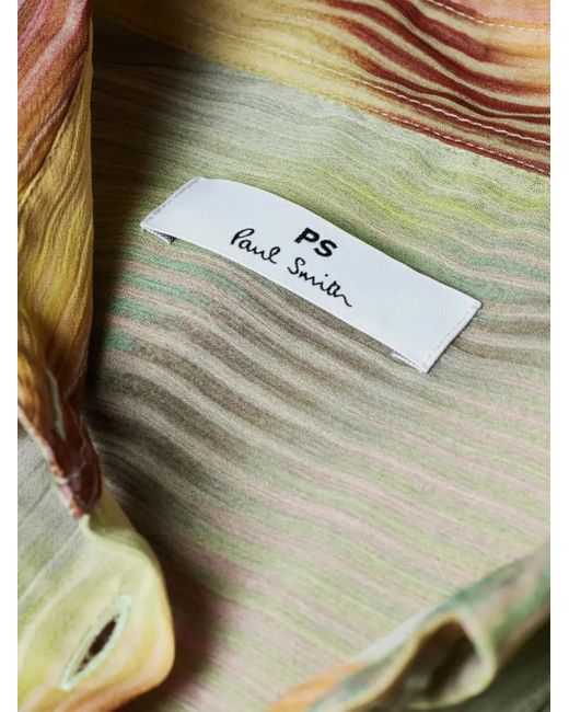 Paul Smith Yellow Gradient Wave-Print Georgette Shirt