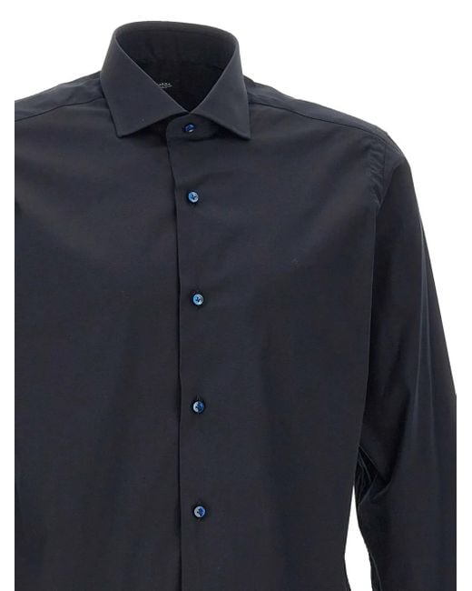 Camisa de manga larga Barba Napoli de hombre de color Blue