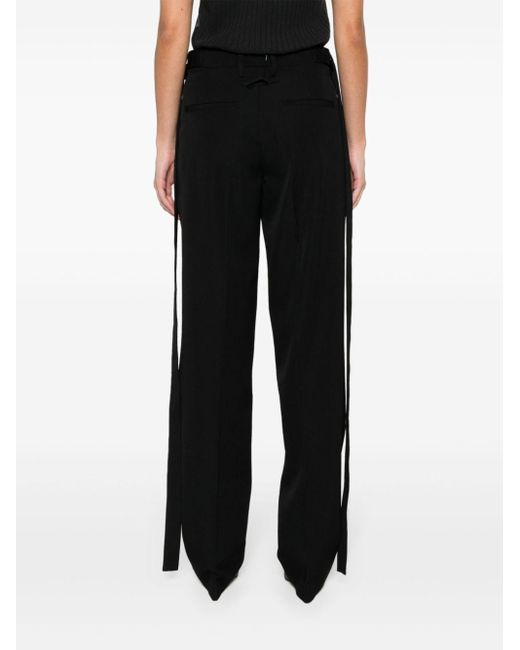 Jean Paul Gaultier Black Pressed-crease Tapered Trousers