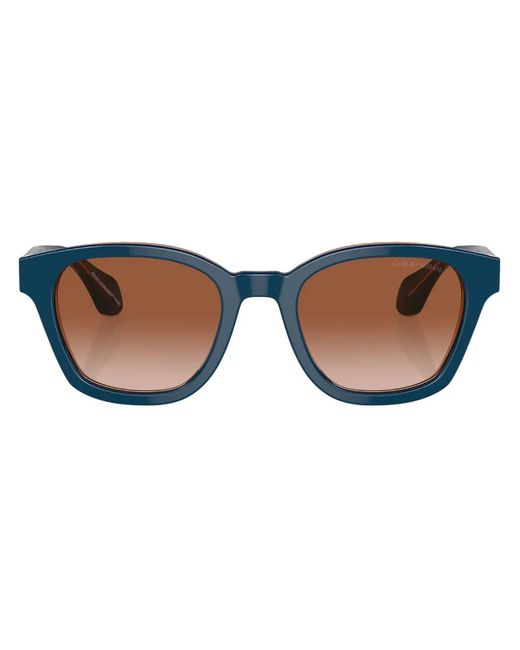 Giorgio Armani Brown Logo-Print Oversize-Frame Sunglasses for men