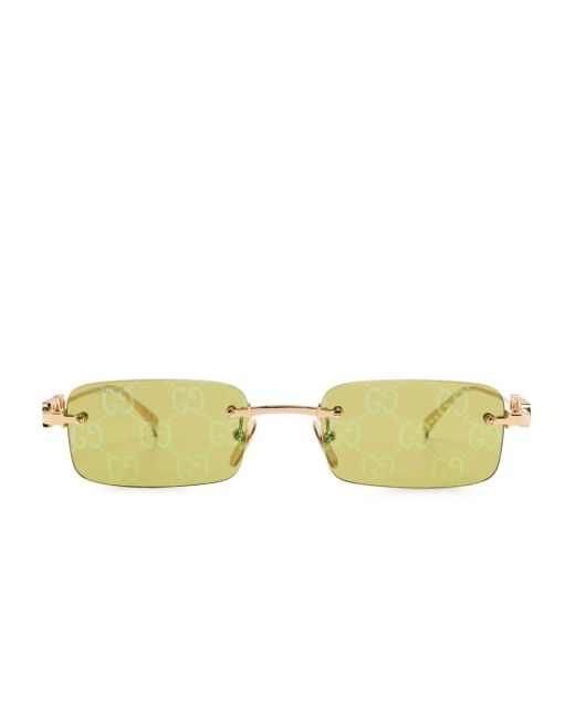 Occhiali Da Sole Con Montatura A Giorno di Gucci in Yellow